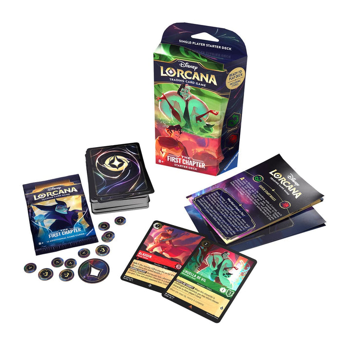 Disney-Ravensburger Disney Lorcana - The First Chapter - Starter Deck - Cruella De Vil & Aladdin available at Northumbrian Tin Soldier
