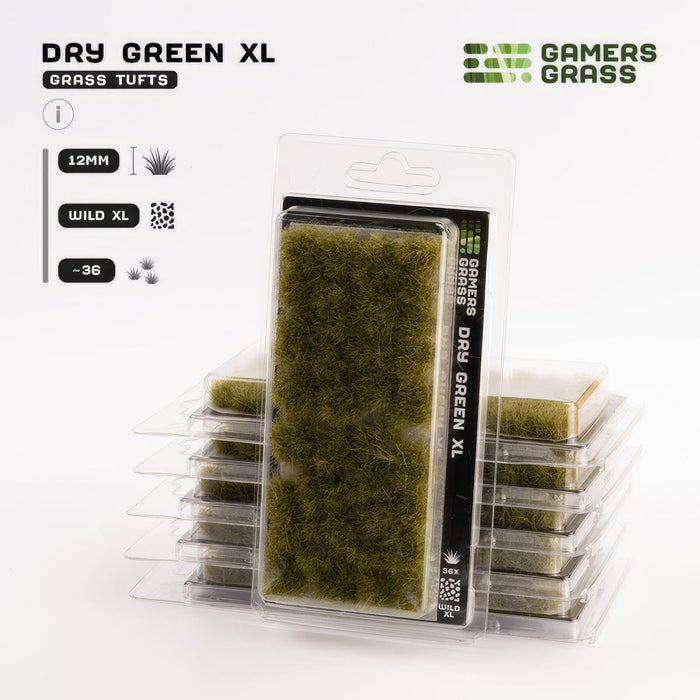 Gamers Grass Gamers Grass: 12mm Wild Tufts - Dry Green XL Basing Materials available at Northumbrian Tin Soldier