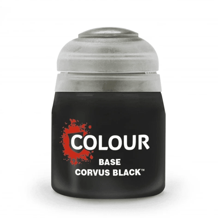 Games Workshop Citadel Colour Base: Corvus Black available at Northumbrian Tin Soldier