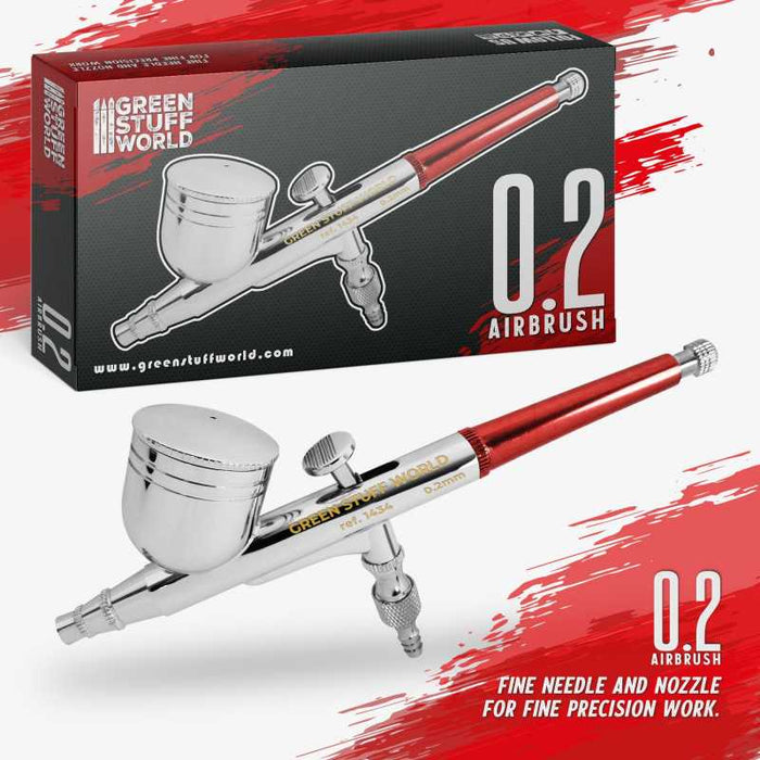 Green Stuff World Dual-action Airbrush 0.2 mm available at Northumbrian Tin Soldier