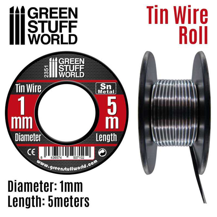 Green Stuff World Flexible tin wire roll 1mm available at Northumbrian Tin Soldier