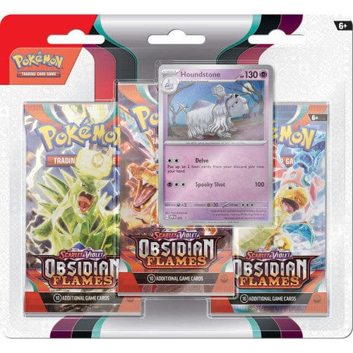 The Pokémon Company Pokémon - Scarlet and Violet Obsidian Flames - 3 Pack Blister - Houndstone available at Northumbrian Tin Soldier