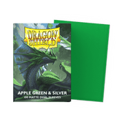 Arcane Tinmen Dragon Shield Matte Dual - Apple Green and Silver (100 Sleeves) available at Northumbrian Tin Soldier
