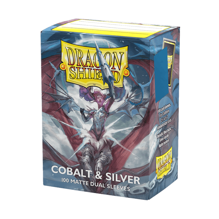 Arcane Tinmen Dragon Shield Matte Dual - Cobalt and Silver (100 Sleeves) available at Northumbrian Tin Soldier