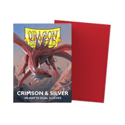 Arcane Tinmen Dragon Shield Matte Dual - Crimson and Silver (100 Sleeves) available at Northumbrian Tin Soldier