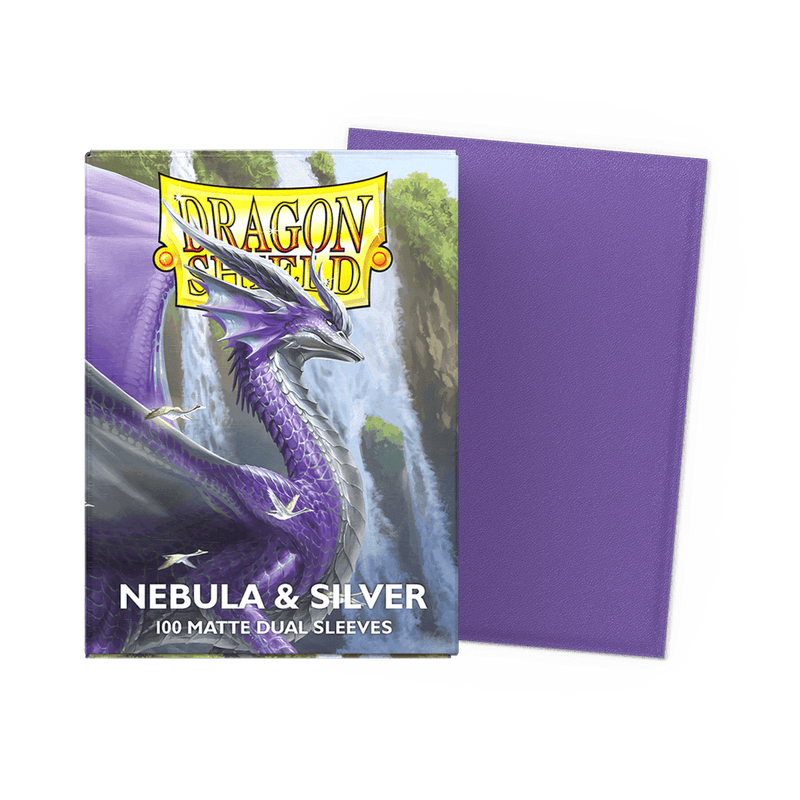 Arcane Tinmen Dragon Shield Matte Dual - Nebula and Silver (100 Sleeves) available at Northumbrian Tin Soldier