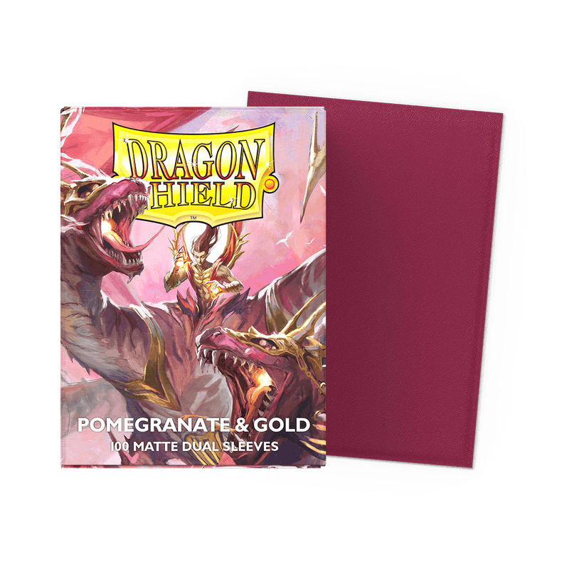 Arcane Tinmen Dragon Shield Matte Dual - Pomegranate & Gold (100 Sleeves) available at Northumbrian Tin Soldier