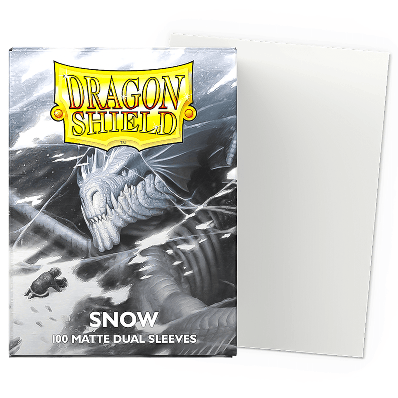 Arcane Tinmen Dragon Shield Matte DUAL - Snow (100 Sleeves) available at Northumbrian Tin Soldier
