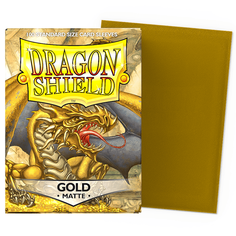 Arcane Tinmen Dragon Shield Matte - Gold (100 Sleeves) available at Northumbrian Tin Soldier
