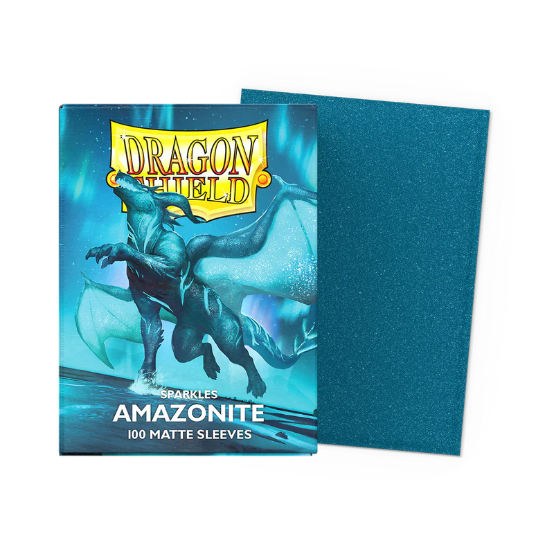 Arcane Tinmen Dragon Shield Matte Sparkles – Amazonite (100 Sleeves) available at Northumbrian Tin Soldier