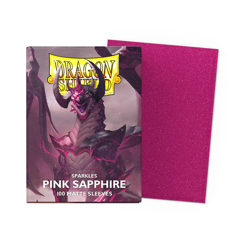 Arcane Tinmen Dragon Shield Matte Sparkles – Pink Sapphire (100 Sleeves) available at Northumbrian Tin Soldier