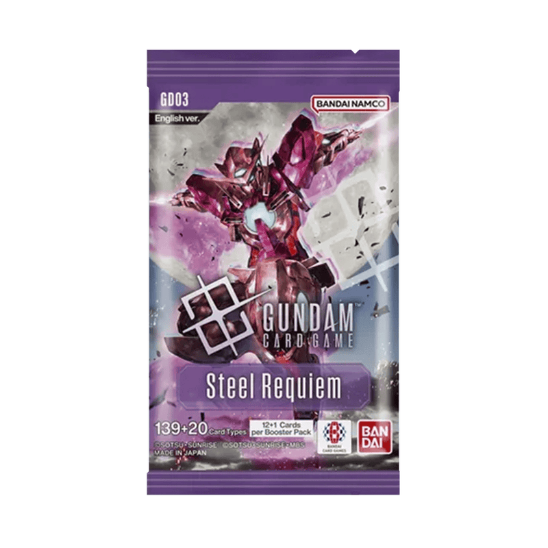 Bandai Gundam Card Game: Steel Requiem GD-03 Booster Pack available at Northumbrian Tin Soldier