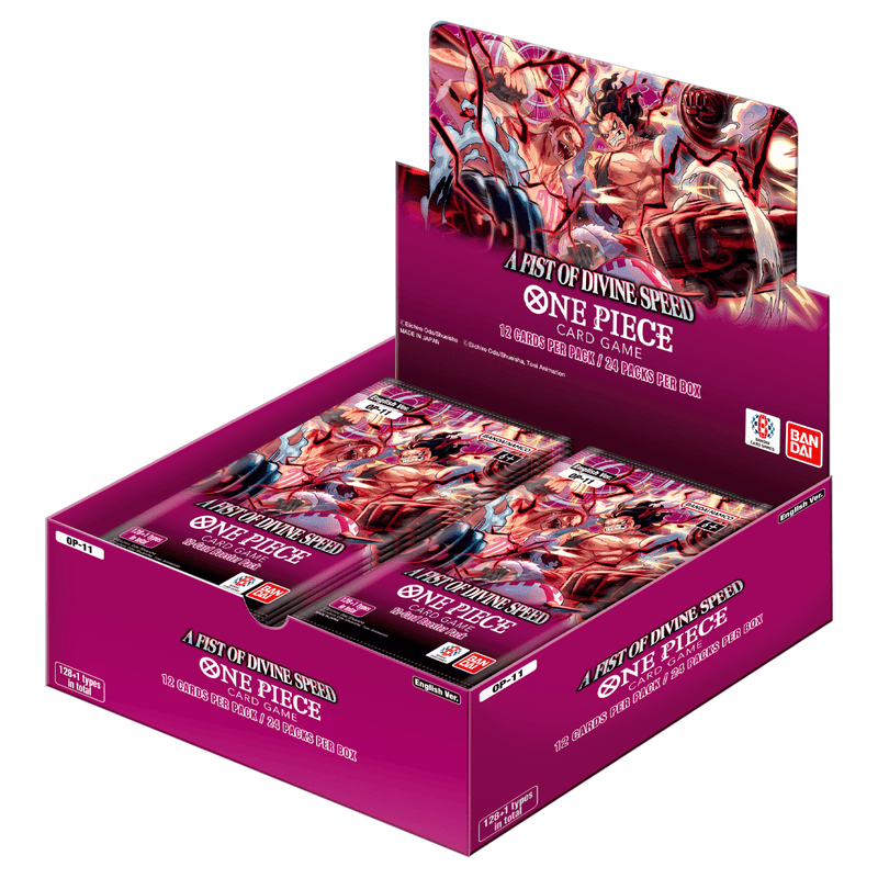 Bandai One Piece Card Game: A Fist of Divine Speed (OP-11) Booster Box available at Northumbrian Tin Soldier