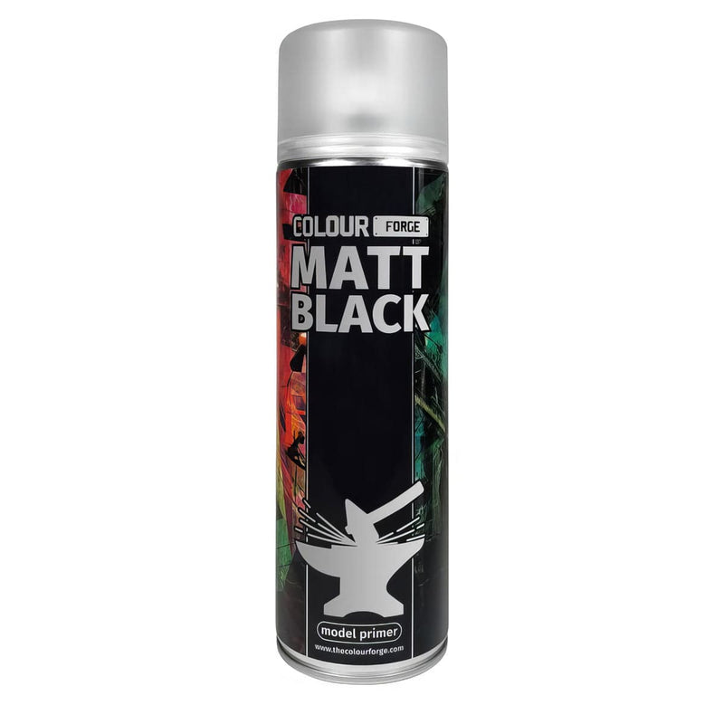 Colour Forge Colour Forge: Matt Black Spray (500ml) available at Northumbrian Tin Soldier
