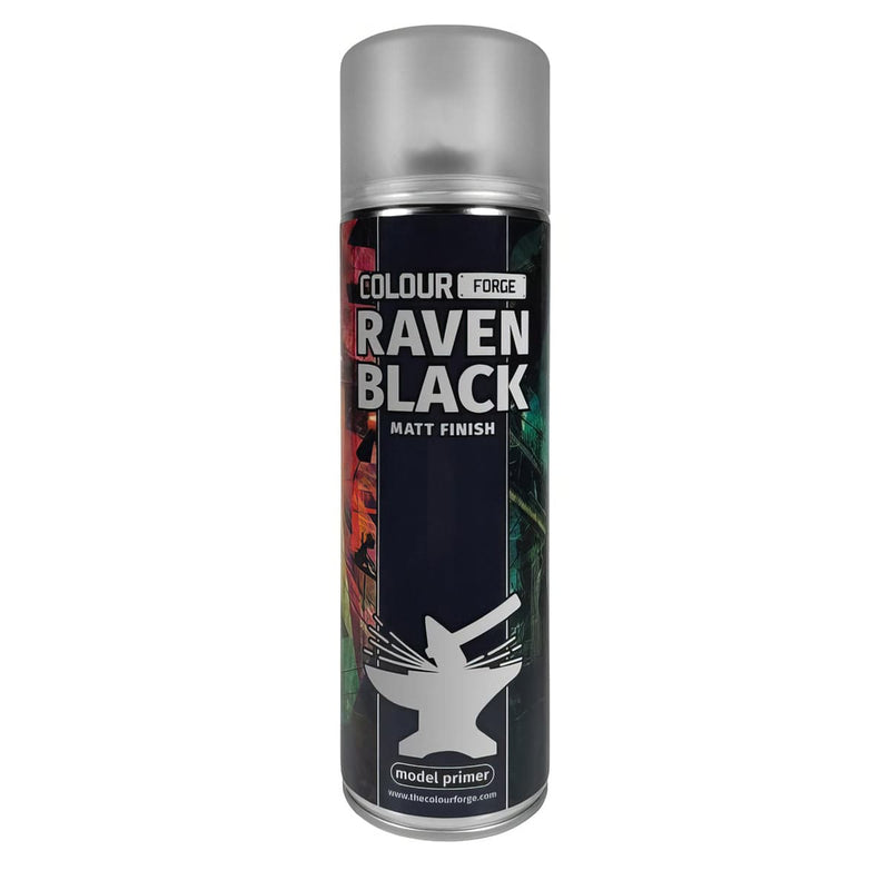 Colour Forge Colour Forge: Raven Black Spray (500ml) available at Northumbrian Tin Soldier