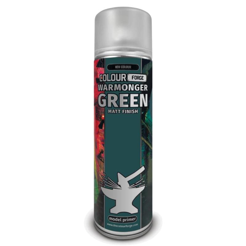 Colour Forge Colour Forge: Warmonger Green Spray (500ml) available at Northumbrian Tin Soldier