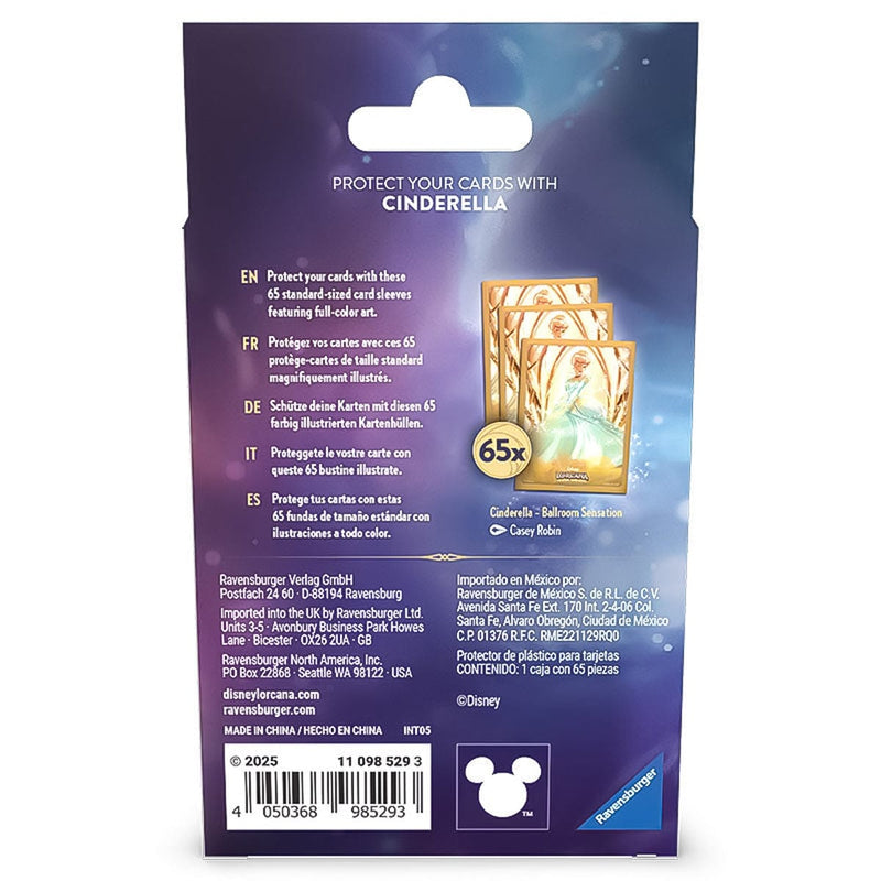 Disney-Ravensburger Disney Lorcana - Archazia's Island - Card Sleeves - Cinderella available at Northumbrian Tin Soldier