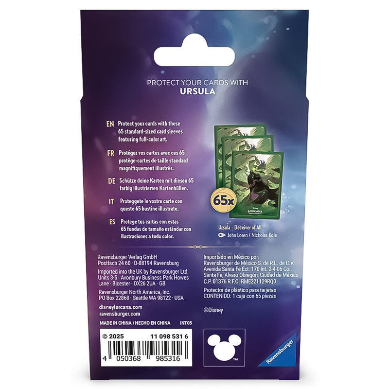 Disney-Ravensburger Disney Lorcana - Archazia's Island - Card Sleeves - Ursula available at Northumbrian Tin Soldier
