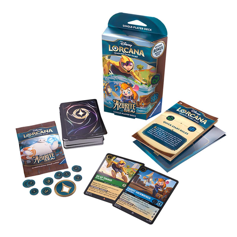 Disney-Ravensburger Disney Lorcana - Azurite Sea - Starter Deck - Go Go Tomago & Gadget Hackwrench available at Northumbrian Tin Soldier