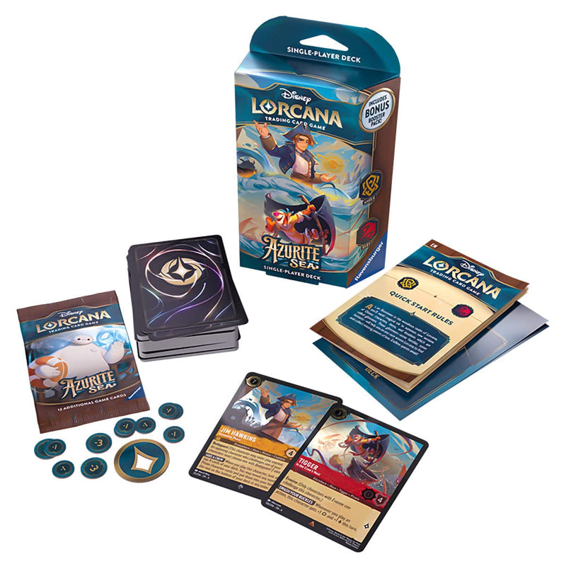 Disney-Ravensburger Disney Lorcana - Azurite Sea - Starter Deck - Jim Hawkins & Tigger available at Northumbrian Tin Soldier
