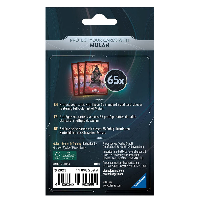 Disney-Ravensburger Disney Lorcana - Rise Of The Floodborn - Mulan - Card Sleeves (65 Sleeves) available at Northumbrian Tin Soldier