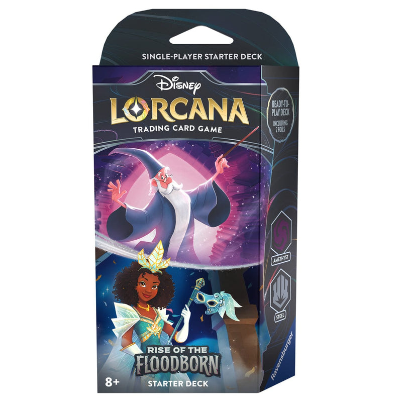 Disney-Ravensburger Disney Lorcana - Rise Of The Floodborn - Starter Deck - Merlin & Tiana available at Northumbrian Tin Soldier