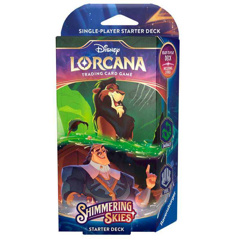 Disney-Ravensburger Disney Lorcana - Shimmering Skies - Starter Deck - Scar & Kronk available at Northumbrian Tin Soldier