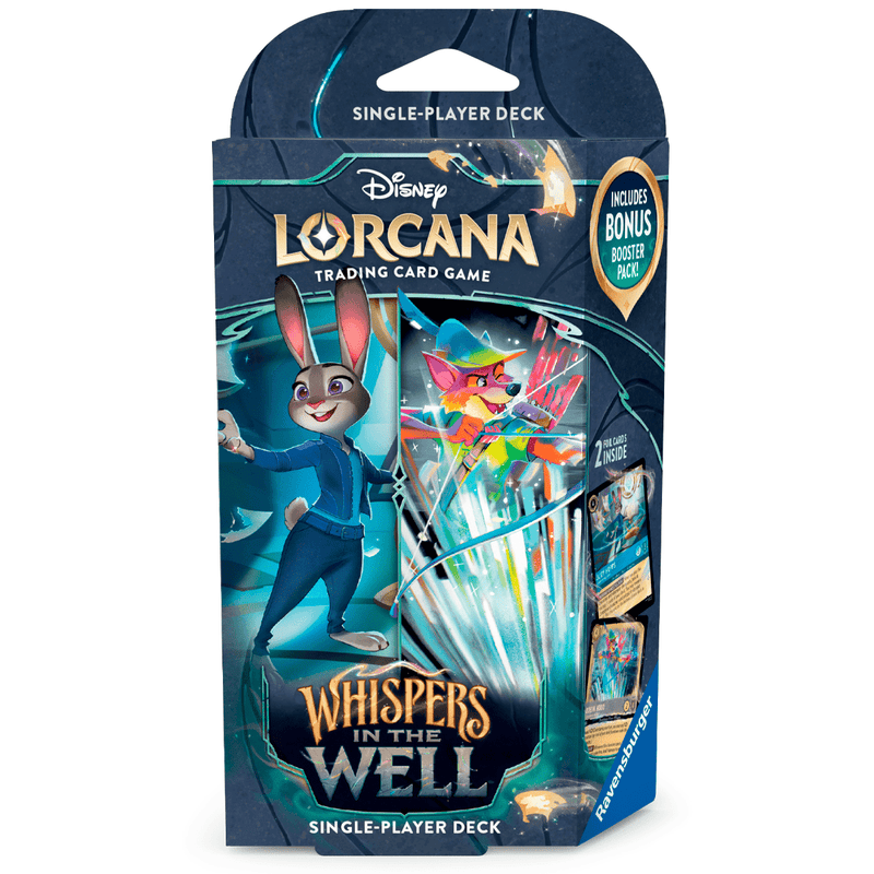 Disney-Ravensburger Disney Lorcana - Whispers in the Well - Starter Deck - Judy Hopps & Robin Hood available at Northumbrian Tin Soldier