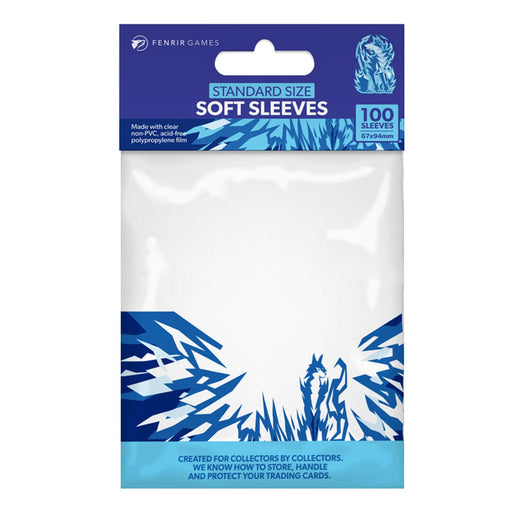 Fenrir Games Standard Size Clear Soft Sleeves available at Northumbrian Tin Soldier