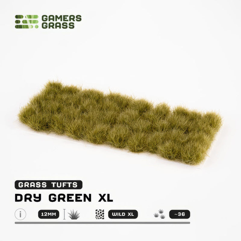 Gamers Grass Gamers Grass: 12mm Wild Tufts - Dry Green XL Basing Materials available at Northumbrian Tin Soldier