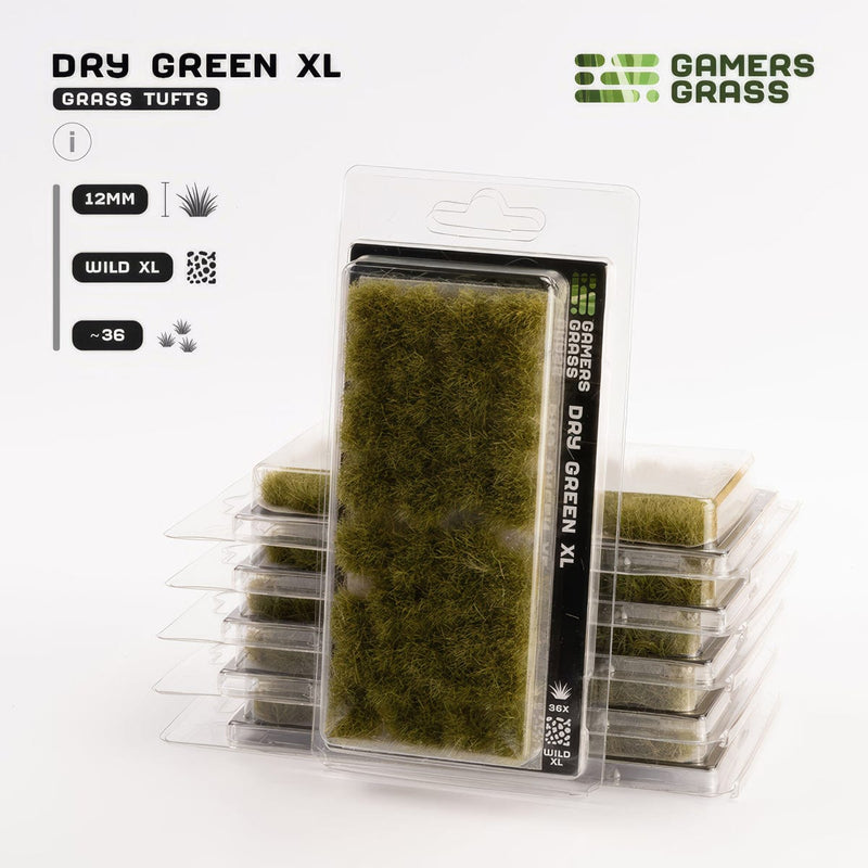 Gamers Grass Gamers Grass: 12mm Wild Tufts - Dry Green XL Basing Materials available at Northumbrian Tin Soldier