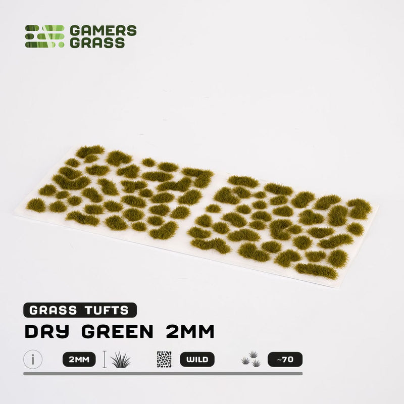 Gamers Grass Gamers Grass: 2mm Wild Tufts - Dry Green Basing Materials available at Northumbrian Tin Soldier