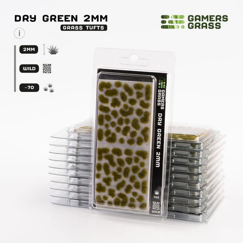 Gamers Grass Gamers Grass: 2mm Wild Tufts - Dry Green Basing Materials available at Northumbrian Tin Soldier