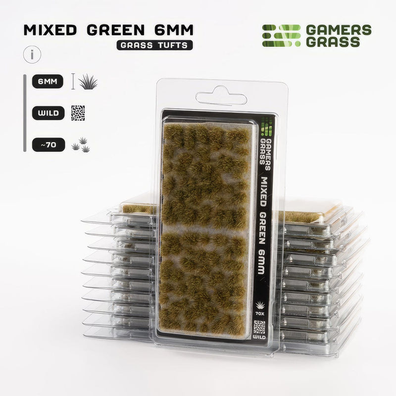 Gamers Grass Gamers Grass: 6mm Wild Tufts - Mixed Green Basing Materials available at Northumbrian Tin Soldier