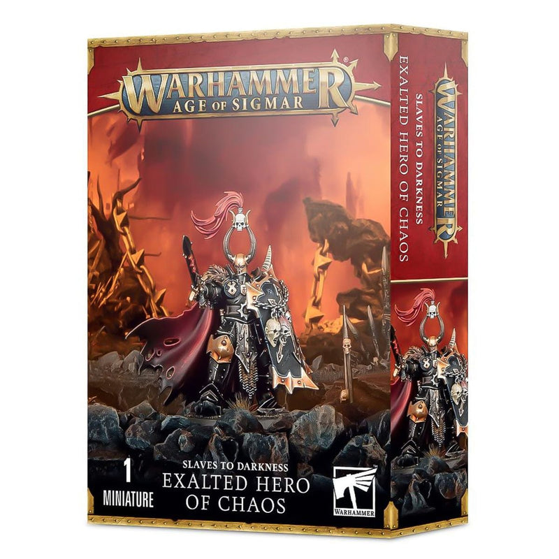 Games Workshop Age Of Sigmar:  Slaves To Darkness - Exalted Hero Of Chaos available at Northumbrian Tin Soldier