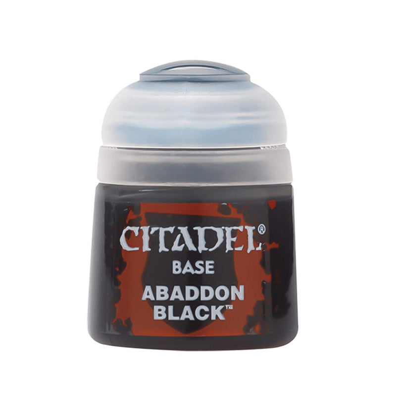 Games Workshop Citadel Colour Base: Abaddon Black available at Northumbrian Tin Soldier