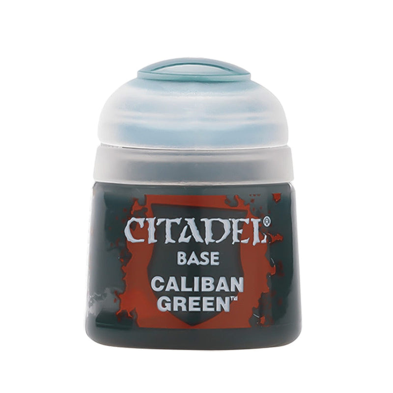 Games Workshop Citadel Colour Base: Caliban Green available at Northumbrian Tin Soldier