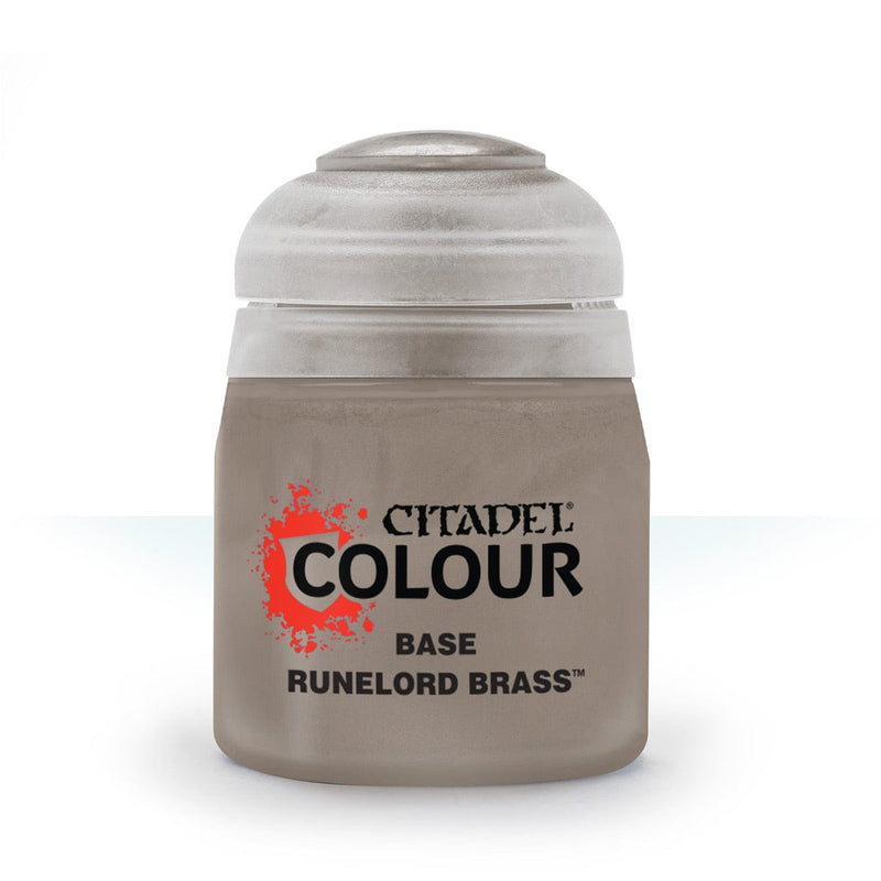 Games Workshop Citadel Colour Base: Runelord Brass available at Northumbrian Tin Soldier