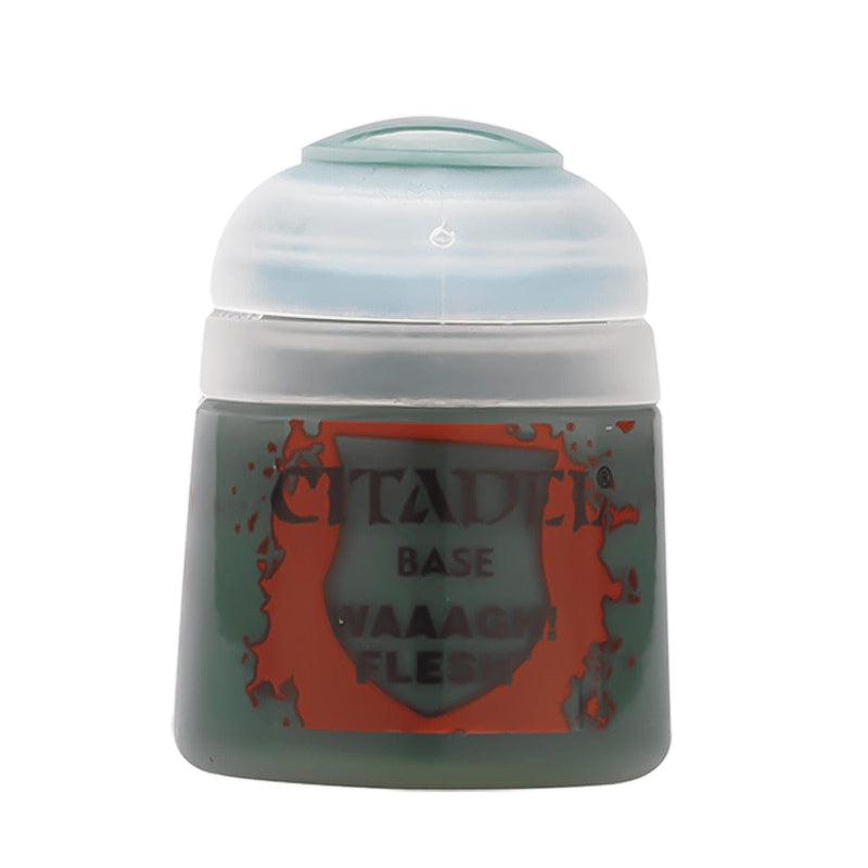 Games Workshop Citadel Colour Base: Waaagh! Flesh available at Northumbrian Tin Soldier