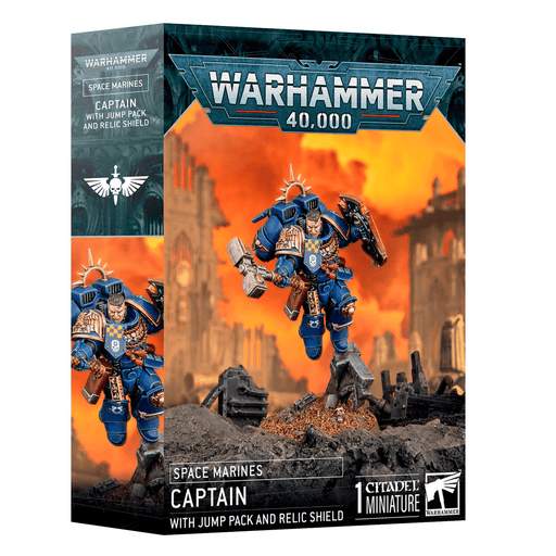 Games Workshop Warhammer 40,000: Captain with Jump Pack and Relic Shield available at Northumbrian Tin Soldier