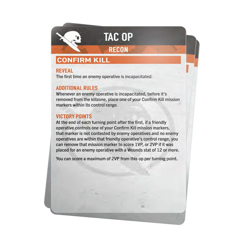 Games Workshop Warhammer 40,000: Kill Team - Approved Ops Card Pack available at Northumbrian Tin Soldier