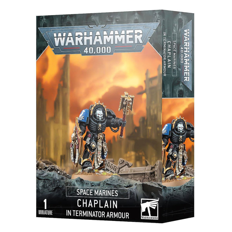 Games Workshop Warhammer 40,000: Space Marines - Chaplain In Terminator Armour available at Northumbrian Tin Soldier