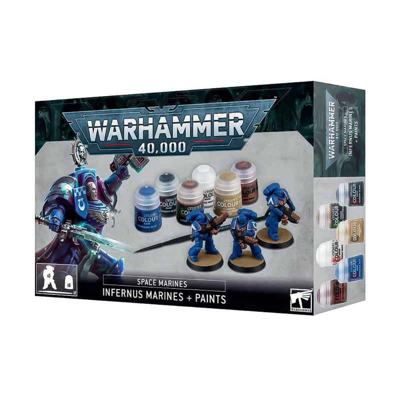 Games Workshop Warhammer 40,000: Space Marines - Infernus Marines + Paints Set available at Northumbrian Tin Soldier