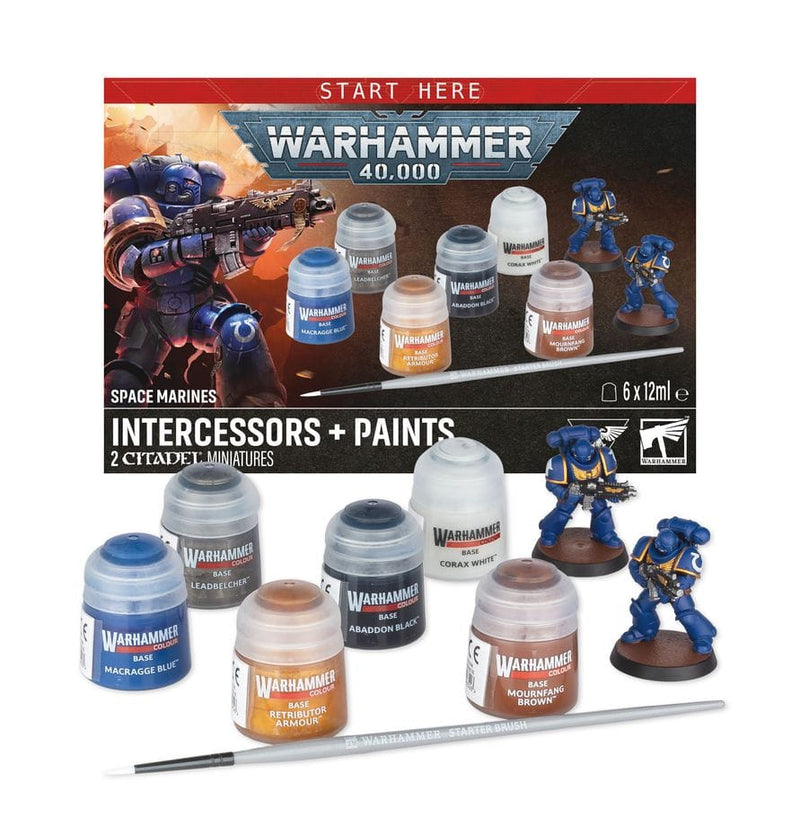 Games Workshop Warhammer 40000: Space Marine  Intercessors + Paints available at Northumbrian Tin Soldier