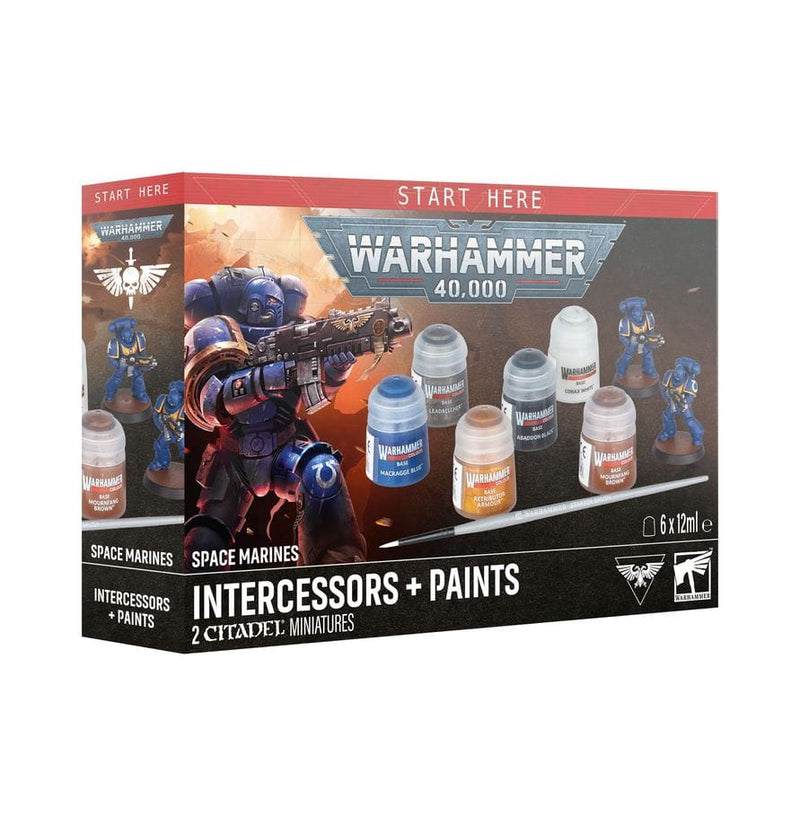 Games Workshop Warhammer 40000: Space Marine  Intercessors + Paints available at Northumbrian Tin Soldier