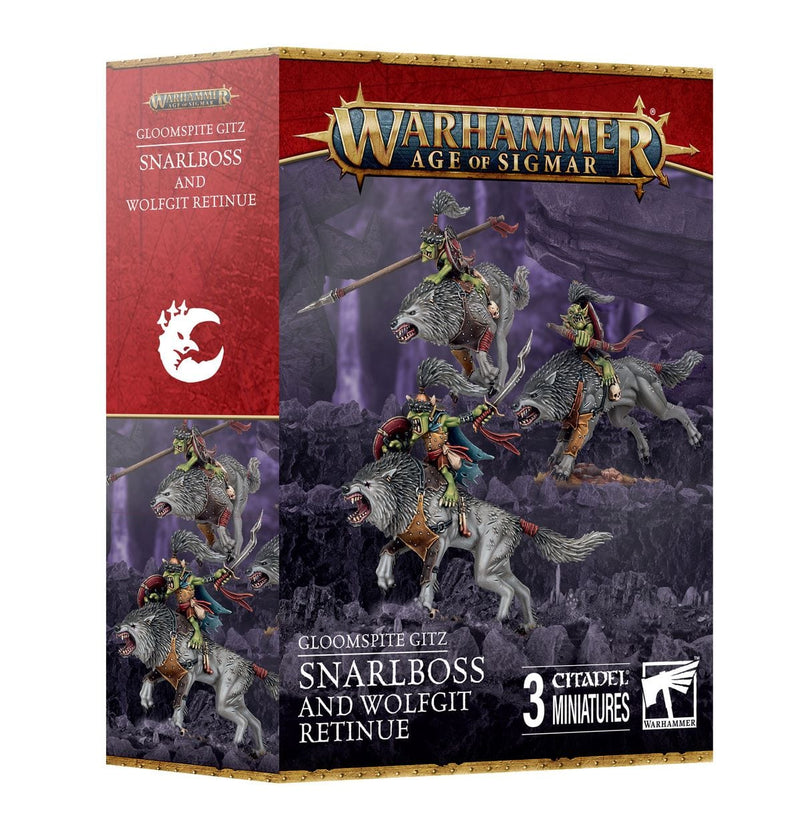Games Workshop Warhammer Age of Sigmar: Gloomspite Gitz - Snarlboss & Wolfgit Retinue available at Northumbrian Tin Soldier