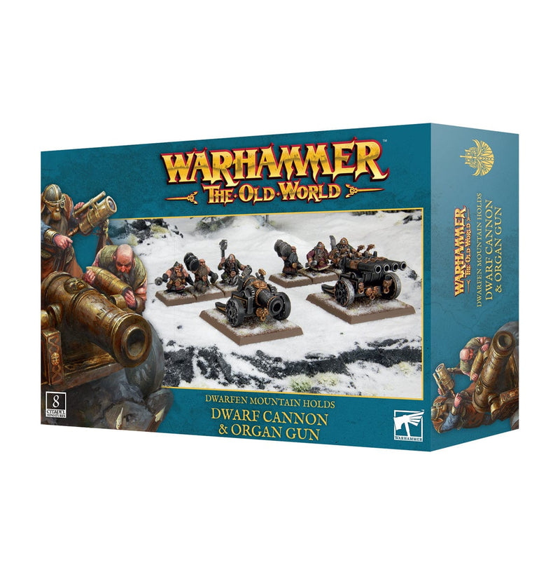 Games Workshop Warhammer The Old World: Dwarfen Mountain Holds - Dwarf Cannon & Organ Gun available at Northumbrian Tin Soldier