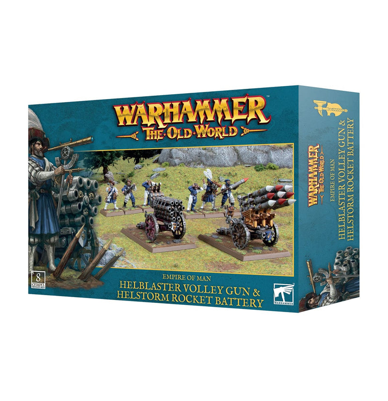 Games Workshop Warhammer The Old World: Helblaster Volleygun/Helstorm Rocket Battery available at Northumbrian Tin Soldier