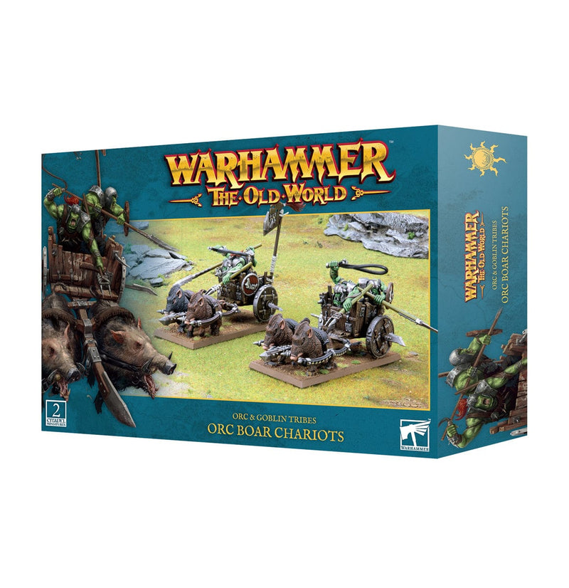 Games Workshop Warhammer The Old World: Orc & Goblin Tribes - Orc Boar Chariots available at Northumbrian Tin Soldier
