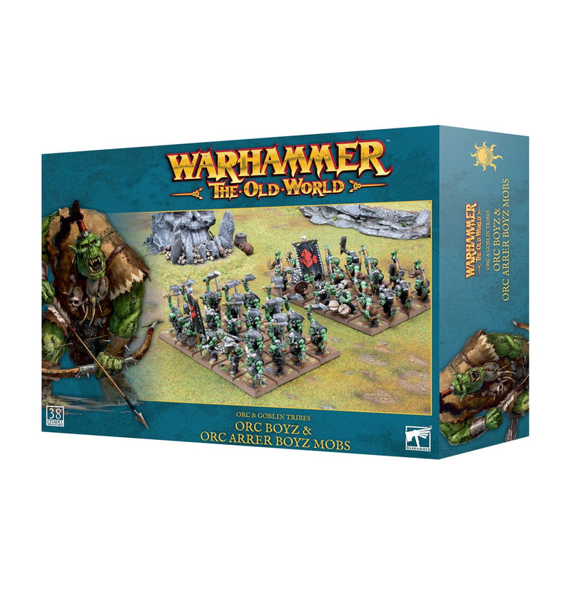 Games Workshop Warhammer The Old World: Orc & Goblin Tribes - Orc Boyz & Orc Arrer Boyz Mobs available at Northumbrian Tin Soldier